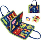 Druk Bord - Montessori Speelgoed - Stimuleren Fijne motoriek - Draagbaar - Activiteiten bord - Blauw