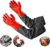 Lange rubberen handschoenen - waterdichte handschoenen - ellebooglengte - rubberen - handschoenen - Vijverhandschoenen