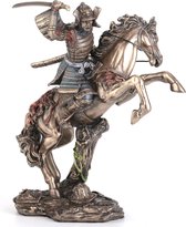 Veronese Design Beeld/figuur - Samoerai met Zwaard op Paard - klein formaat - (hxbxd) ca. 15 cm 13 cm x 9cm