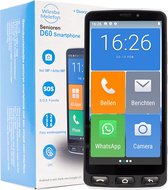 Wiesba Melefon seniorentelefoon - Senioren smartphone - GSM voor ouderen - Persoonlijke alarmen - alarm smartphone ouderen - Docking station - Simpel menu - SOS knop