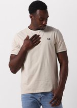 Fred Perry Twin Tipped T-shirt Polo's & T-shirts Heren - Polo shirt - Zand - Maat XS