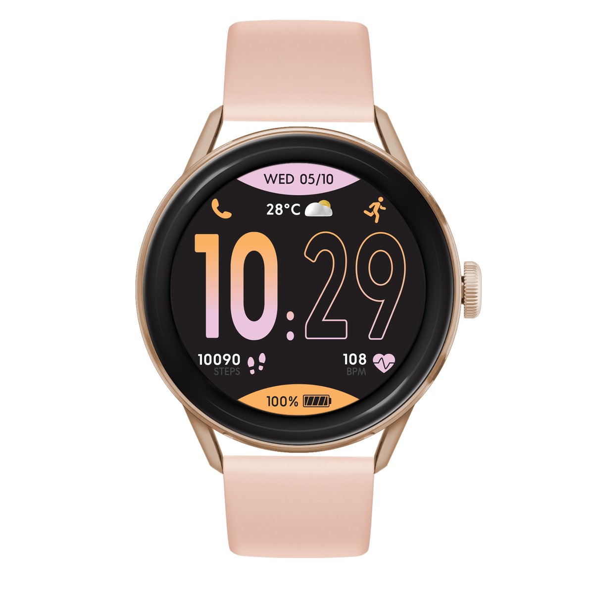 Ice Watch Ice Smart 2.0 - Rose-Gold - Nude 023068 Horloge - Siliconen - Crème - Ø 39 mm