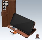Mobilize Wallet - Telefoonhoesje geschikt voor Samsung Galaxy S24 Ultra Hoesje Echt Leer Bookcase Portemonnee - Bruin
