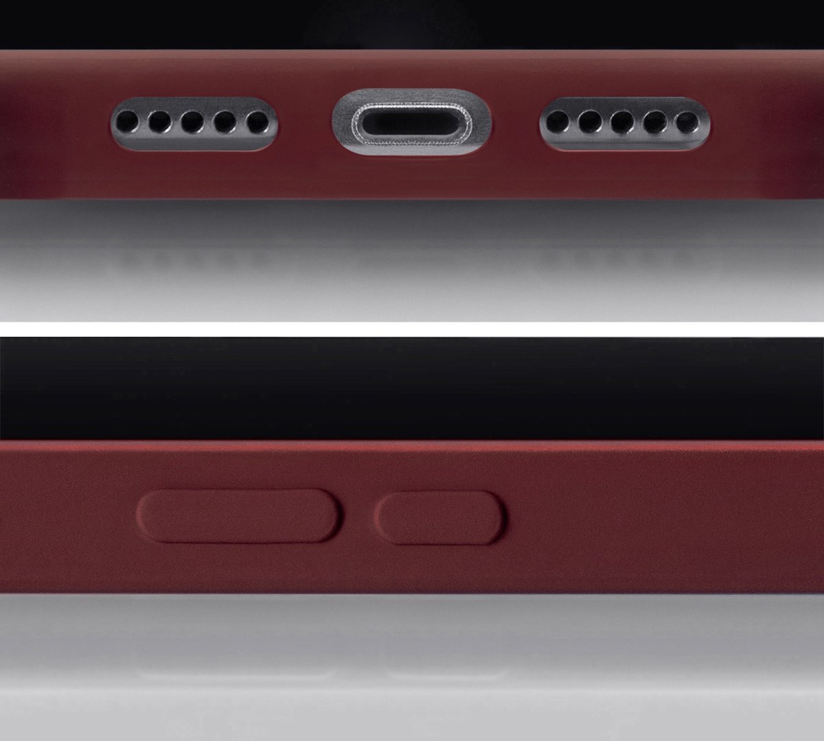 Mobilize Rubber Gelly Card Telefoonhoesje geschikt voor Apple iPhone 15 Pro Hoesje Flexibel TPU Backcover met Pasjeshouder - Bordeaux