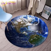HomeBerg XL Wereld Tapijt Rond - Kinderen - Aarde - Kruipmat - Vloermat - Earth - Vloerkleed - Speelkleed - kinderkamer - Zacht - 120 CM