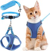 Harnais pour chat avec design anti-fuite et bandes réfléchissantes – Harnais en nylon réglable pour des promenades en toute sécurité avec votre chat – Laisse incluse