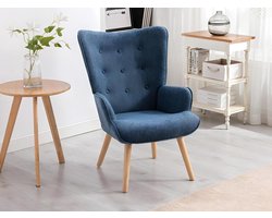 Vente-unique Fauteuil van stof VATELY - Blauw