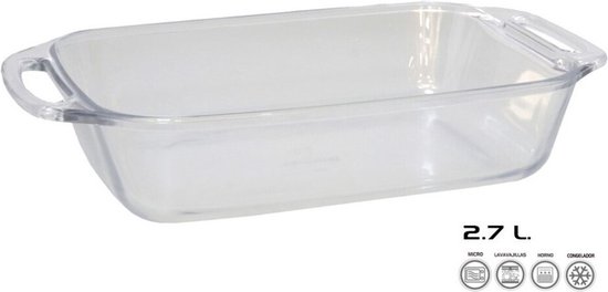Marinex Plat à four en verre borosilicate - rectangle - 2,7 litres - 35 x 20 x 7 cm - plat de service
