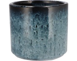 DK Design Bloempot model Blue Glaze - blauw - D18 x H20 cm - ombre