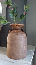 Nepalese kruik robuust sober landelijke pot vaas hout