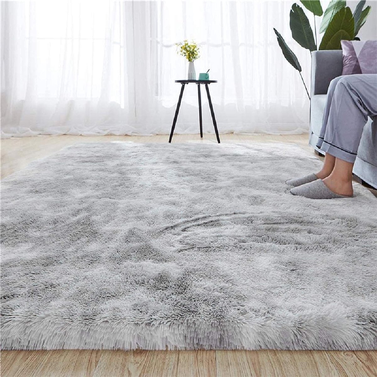 Pluizig Tapijt 75 x 110 cm Pluizig, Antislip, Wasbaar, Modern Design Pluizig Tapijt 75 x 110 cm Pluizig, Antislip, Wasbaar, Modern Design
