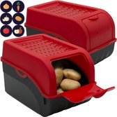 Set van 2 stuks - Aardappelopbergdoos - Aardappelbak - Aardappelopbergbox - Aardappelbox met deksel - Aardappelbewaardoos - ca. 4 kg Aardappelen - Ook voor groenten , fruit , uien - 29x23x19cm - Stapelbaar
