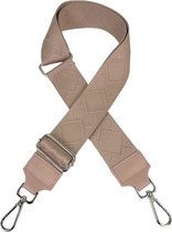 Qischa® Bag strap - Tassenriem - Schouderband - Schouderriem - Tassen Riem - Tas Hengsel - Verstelbare Riem - oud roze - zilveren hardware