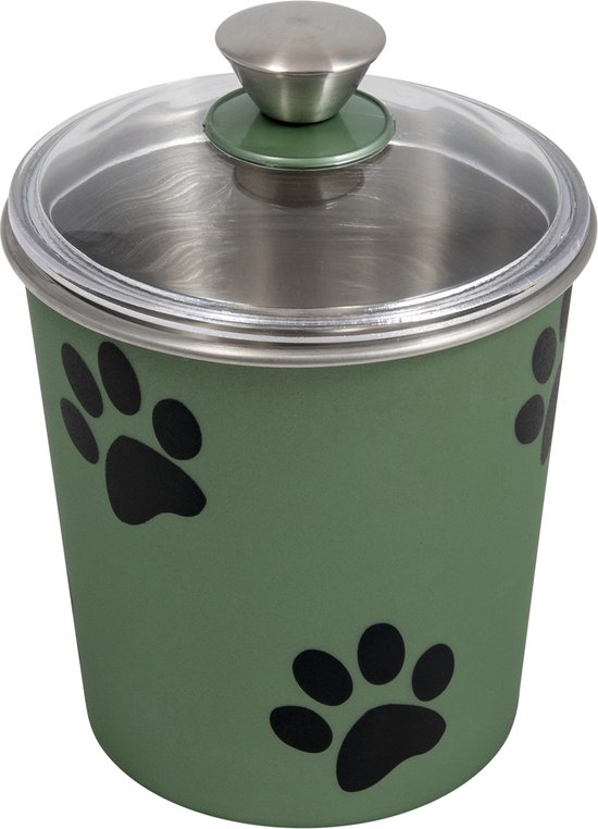 Jack And Vanilla - Voer- En Drinkbakken - Bon Appetit Inox Koekjestrommel - Groen - 19l 51/0092 - 178751