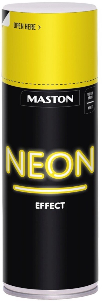 Maston Neon Effect spuitverf - geel - decoratieve spuitverf - 400 ml - spuitbus verf