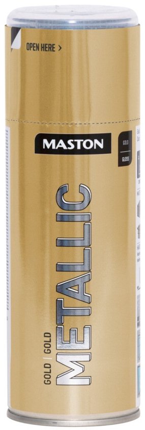 Aérosol doré Maston Metallic avec le texte 'METALLIC GOLD'.