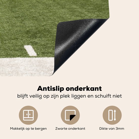 KitchenYeah® Inductie beschermer 80.2x52.2 cm - American Football veld en stadion - Kookplaataccessoires - Afdekplaat voor kookplaat - Inductiebeschermer - Inductiemat - Inductieplaat mat