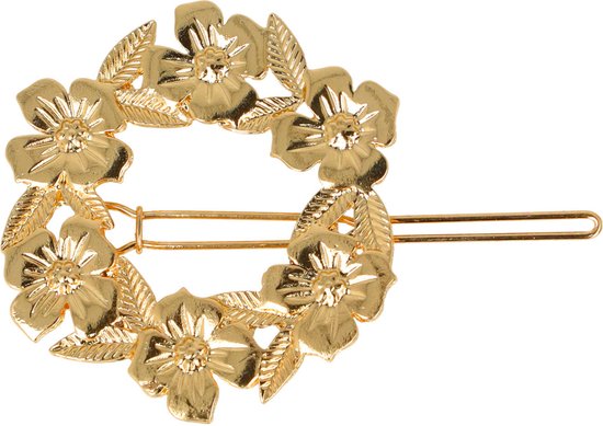 Haarspeld Haarklem Haarclip Clip Bloemen Cirkel Vorm Goud Haar Speld Klem Hair Clip Flower Gold