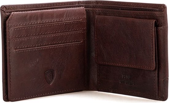 Porte-billets en cuir Spikes & Sparrow James - RFID - 12 cartes - Marron foncé