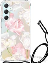 Coque de téléphone portable adaptée pour Samsung Galaxy S23 FE, jolie coque arrière en TPU avec bord transparent, belles Fleurs.