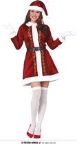 Guirma - Kerst & Oud & Nieuw Kostuum - Luxe Kerstvrouw Santa Claudine Kostuum - Rood, Wit / Beige - Maat 42-44 - Kerst - Verkleedkleding