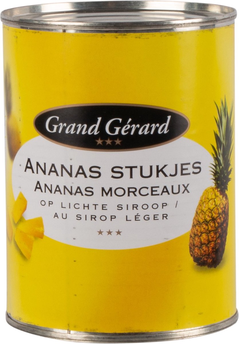 Grand Gerard Ananasstukjes - Veganistisch en Vegetarisch - 6 blikken x 567 gram