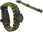 Go Go Gadget - Kompas Armband ~ Survival Paracord Horloge - Sleutelhanger - Lichtgewicht - Groen