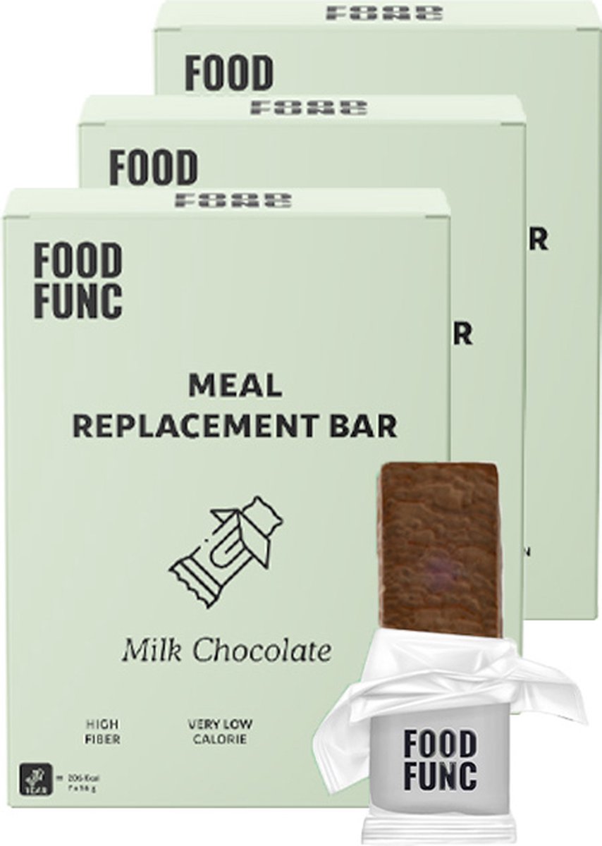 Foodfunc | Maaltijdreep | Milk Chocolate | 3 Stuks | 21 x 56g | No Junk Just Func