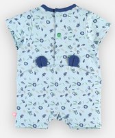 Bio katoenen romper pyjama met prints, lichtblauw