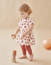 Noukie's - jurk + legging - Rood ( roest ) met ecru - 1 maand 56
