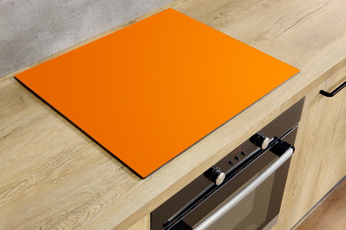 Inductiebeschermer - Oranje - 80x50 cm - Inductiebeschermer - Inductie Afdekplaat Kookplaat - Inductie Mat - Anti-Slip - Keuken Decoratie - Keuken Accessoires