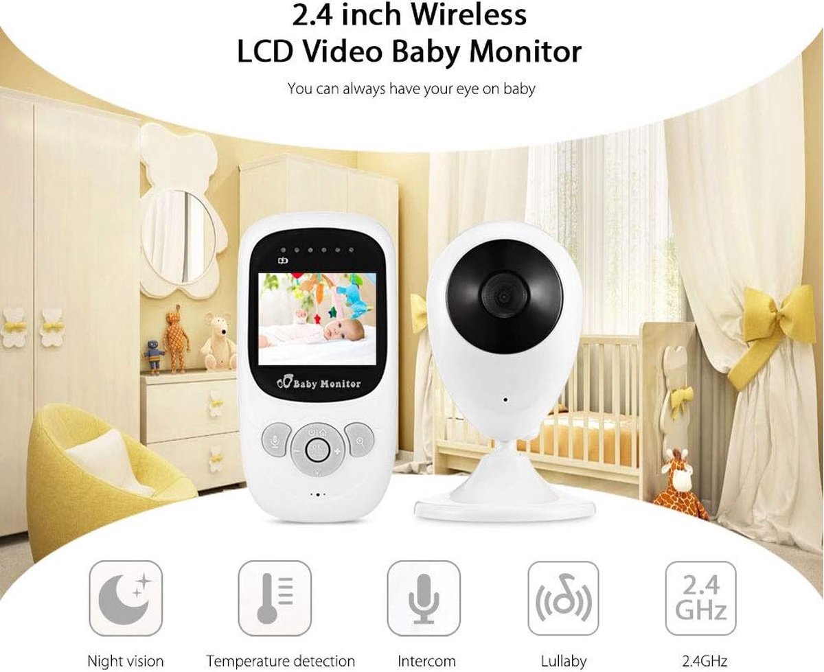 Babyfoon - Babyfoon met camera - Video & Audio - Baby monitor - Premium Baby Monitor - Slaaptrainer - Op afstand Bestuurbaar - Terugspreekfunctie - Slaapliedjes - Video & Audio – foto 7