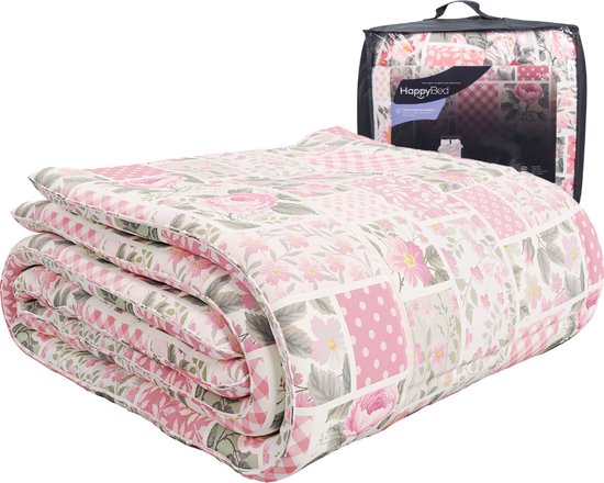 HappyBed | 160x220 Cm - Één Dekbed Voor Het Hele Jaar - Green Leaves Dekbed Zonder Overtrek Bedrukt Dekbed Gekleurd Dekbed Dekbed Met Print Wasbaar Hoesloos Dekbed