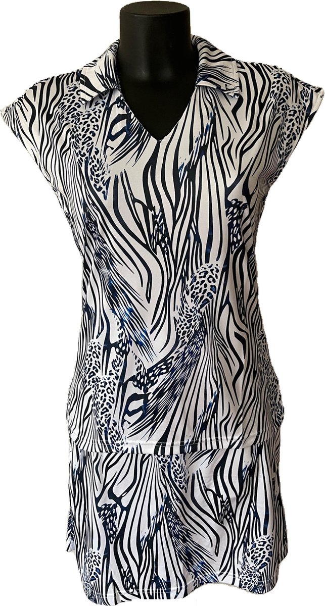 Func Factory dames polo Izze blue zebra maat 36 van Func Factory — afbeelding 4