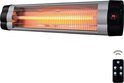 BRASQ Elektrische Terrasverwarmer Hangend PHW200 - Infrarood Heater 2500W - met Afstandsbediening en timer - 3 warmtestanden - Voor binnen en buiten - Spatwaterdicht - Zwart