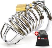 Quick Relief - Pro Lock™ Kuisheidskooi - Metaal - Kuisheidskooi voor Mannen - Chastity cage - Staal Deluxe