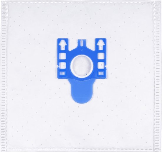 Sac aspirateur avec mécanisme de fermeture bleu renforcé.
