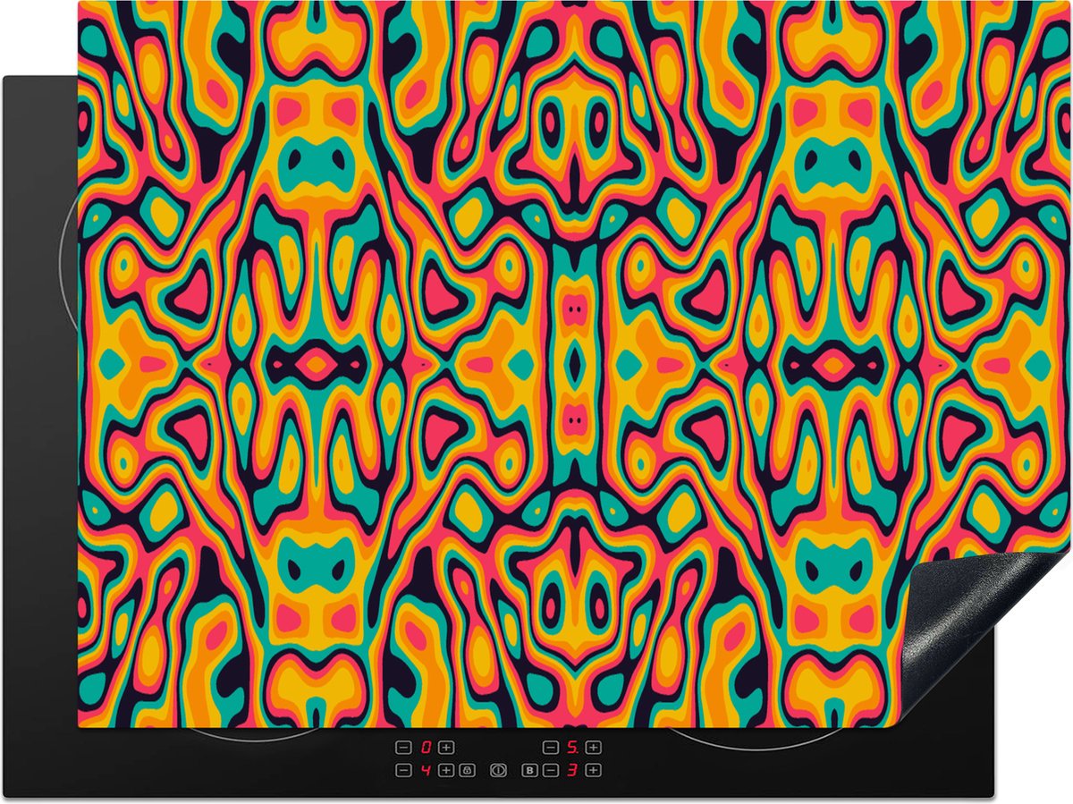 KitchenYeah® Inductie beschermer 71x52 cm - Psychedelic - Patronen - Lavalamp - Kookplaataccessoires - Afdekplaat voor kookplaat - Inductiebeschermer - Inductiemat - Inductieplaat mat