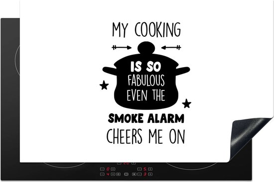KitchenYeah® Inductie beschermer 80.2x52.2 cm - Quotes - Koken - My cooking is fabulous - Kok - Keuken - Spreuken - Tekst - Kookplaataccessoires - Afdekplaat voor kookplaat - Inductiebeschermer - Inductiemat - Inductieplaat mat