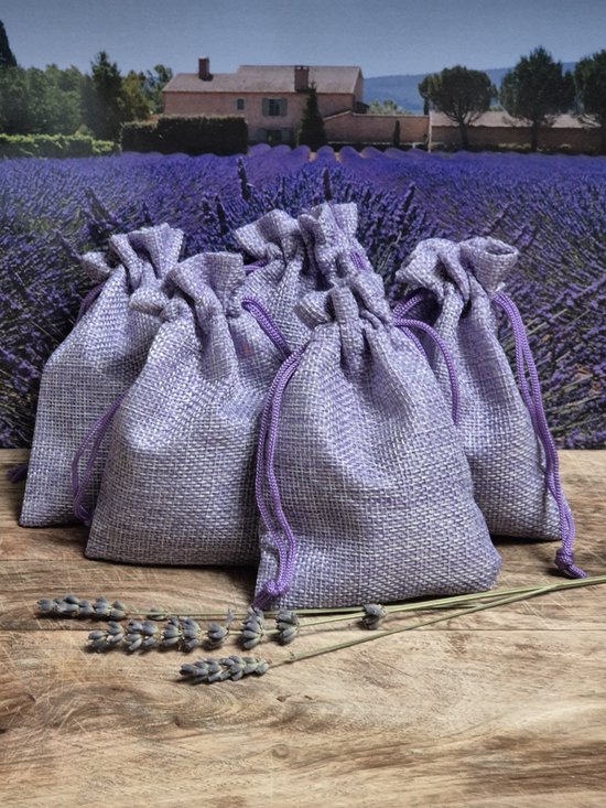 Lavendel geurzakjes met biologische lavendel uit de Provence - 5 stuks à 17 gram linnen