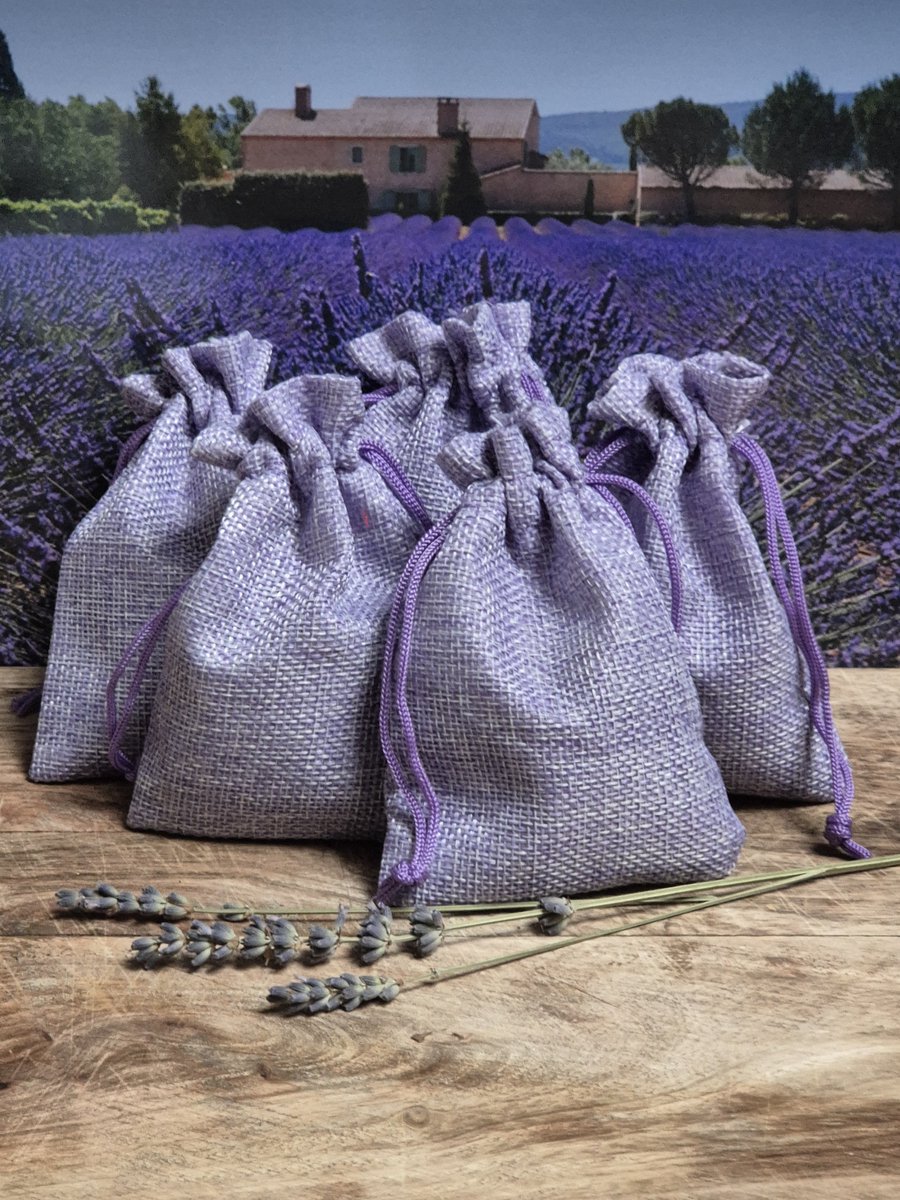 Lavendel geurzakjes met biologische lavendel uit de Provence - 5 stuks à 17 gram linnen - Merkloos
