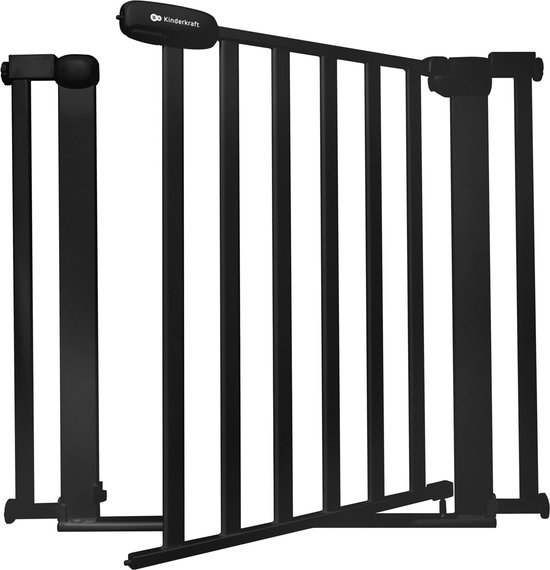 Kinderkraft LOCK&GO - Deurveiligheidshek - Traphek - Klembaar veiligheidshek - opent tot 90 graden - van 75 tot 103 cm - Zonder boren - Dubbele beveiliging - Zwart