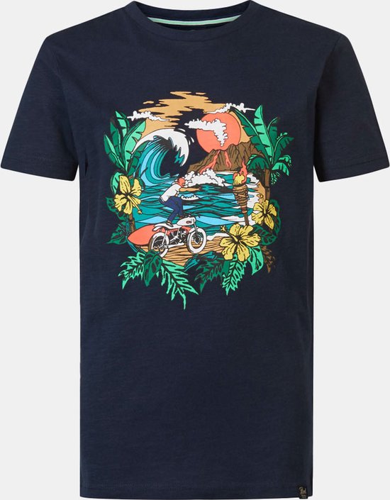 T-Shirt SS Classic Print - Blauw - M