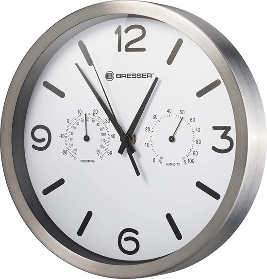 Horloge Murale Bresser - Mytime Aluminium - Wit - Ø25 CM