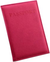 Handige PU Leren Paspoorthoes I Paspoort Houder I Paspoort Cover I Paspoort Omslag I Paspoort Etui I Donker Roze