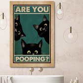 Poster Are you pooping 30 x 40 cm grappig toilet decoratie zonder lijst