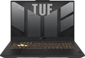 ASUS TUF Gaming F17 FX707VV-HX145W-BE Laptop - (17.3") Full HD - Intel® Core™ i7-13620H - 16GB DDR5 - 512GB SSD - NVIDIA GeForce RTX 4060 - Windows 11 Home - Zwart - Grijs