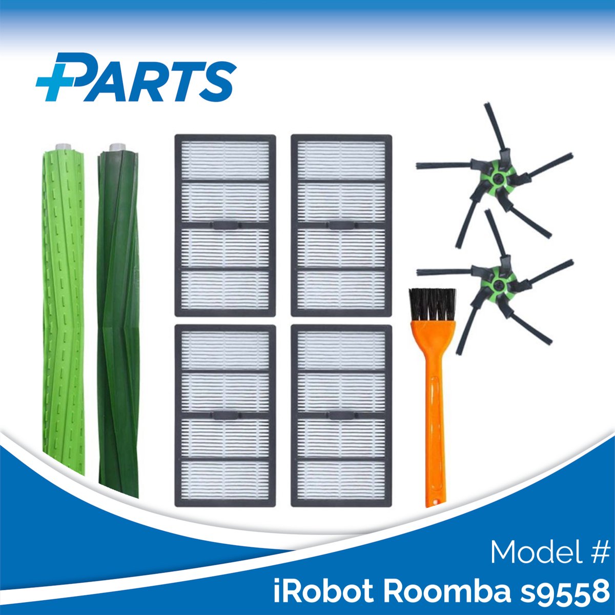 iRobot Roomba s9558 Onderhoudsset (Plus.Parts® alternatief voor 4646124 / 4655986)