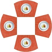 PVC placemats wigplacemats wasbare vinyl placemats voor ronde tafel set van 4 oranje