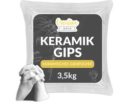 Creative Deco | Knutselgips Wit | 3,5kg | Voor het maken van gips gieten | Modelgips om te gieten | Fijn gipspoeder voor creatieve projecten | Modellgips basteln
